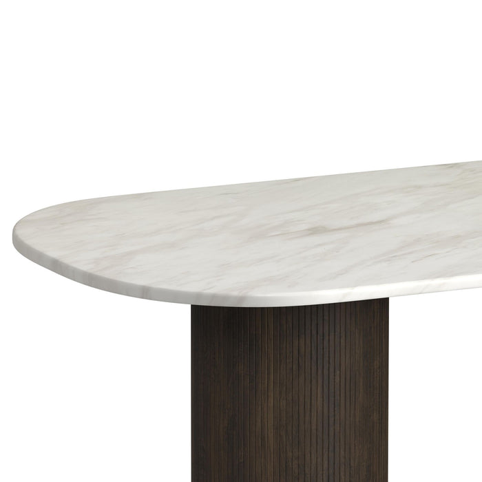 Sylvie - Oval Dining Table With Faux Marble Top – Dining Tables by Elements International at Furniture Wholesale Plus , Nashville furniture store