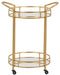 Wynora - Bar Cart - Gold – Bar Carts by Signature Design by Ashley® at Furniture Wholesale Plus , Nashville furniture store