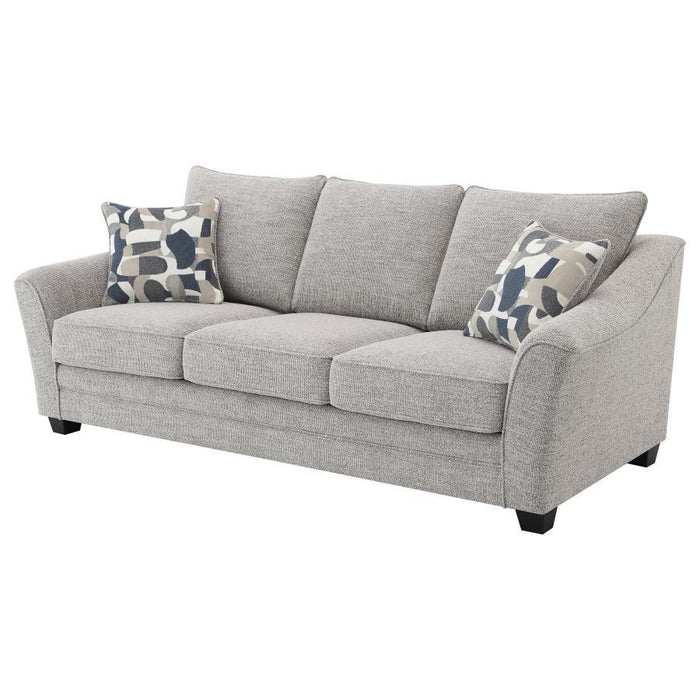 Tomkins - Boucle Upholstered Sofa - Light Gray – Stationary Sofas by Coaster Fine Furniture at Furniture Wholesale Plus , Nashville furniture store