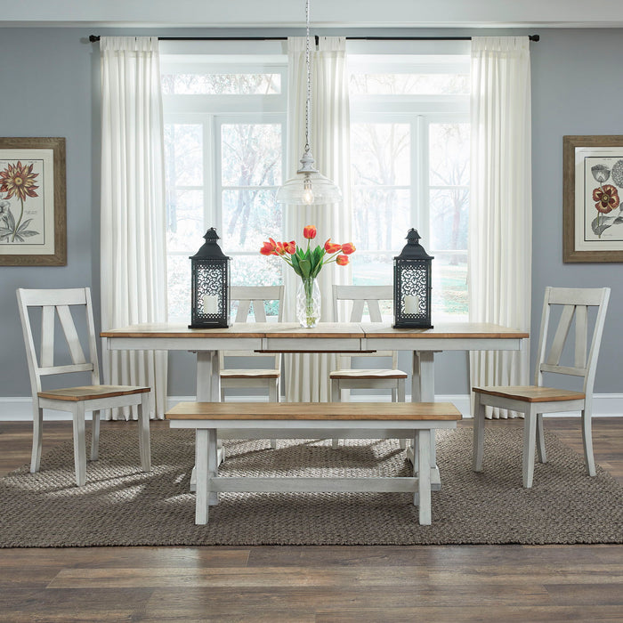 Lindsey Farm - Trestle Table Set – 5 Piece Dining Room Sets by Liberty Furniture at Furniture Wholesale Plus , Nashville furniture store