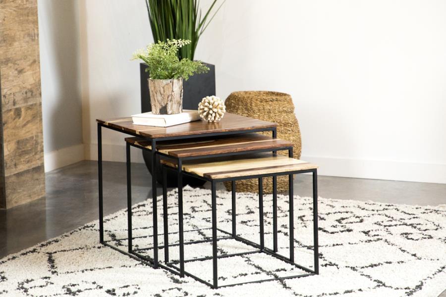 Belcourt - 3 Piece Square Nesting Tables - Natural And Black – Nesting Tables by CoasterElevations at Furniture Wholesale Plus , Nashville furniture store