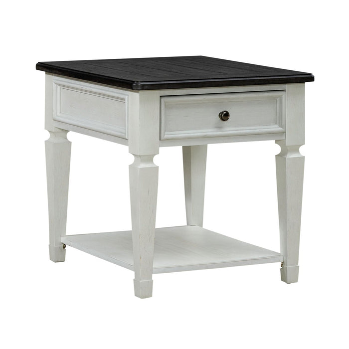 Allyson Park - Drawer End Table - Wirebrushed White / Charcoal – End Tables by Liberty Furniture at Furniture Wholesale Plus , Nashville furniture store