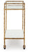 Plattfield - Antique Gold Finish - Bar Cart - Premium Bar Carts from Signature Design by Ashley® - Just $258! Shop now at Furniture Wholesale Plus  We are the best furniture store in Nashville, Hendersonville, Goodlettsville, Madison, Antioch, Mount Juliet, Lebanon, Gallatin, Springfield, Murfreesboro, Franklin, Brentwood