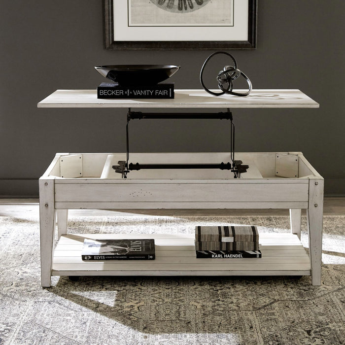 Lake House - Lift Top Cocktail Table – Cocktail Tables by Liberty Furniture at Furniture Wholesale Plus , Nashville furniture store