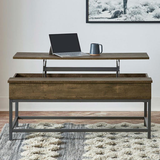 Byers - Engineered Wood Lift Top Coffee Table - Brown Oak – Coffee Tables by CoasterEssence at Furniture Wholesale Plus , Nashville furniture store