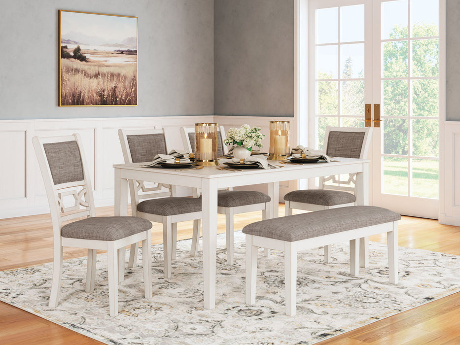 Erinberg - Dining Room Table Set (Set of 6) - Antique White – 6 Piece Dining Room Sets by Signature Design by Ashley® at Furniture Wholesale Plus , Nashville furniture store