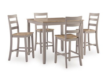 Harperfeld - Dining Room Counter Table Set (Set of 5) - Natural / Gray – 5 Piece Dining Room Sets by Signature Design by Ashley® at Furniture Wholesale Plus , Nashville furniture store