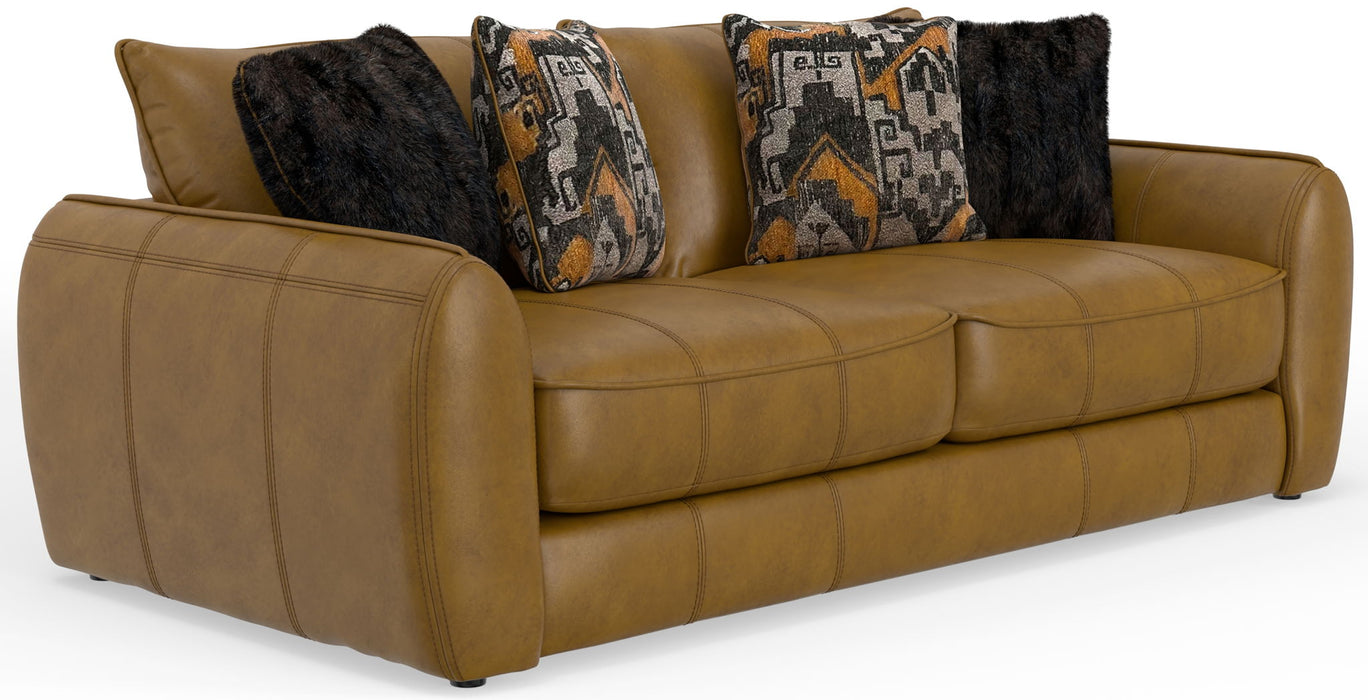 Corvara - Top Grain Italian Leather Match Sofa - Caramel – Stationary Sofas by Jackson at Furniture Wholesale Plus , Nashville furniture store