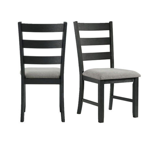 Martin - Dining Side Chair With Gray Fabric (Set of 2) - Black Finish – Chair Sets by Elements International at Furniture Wholesale Plus , Nashville furniture store