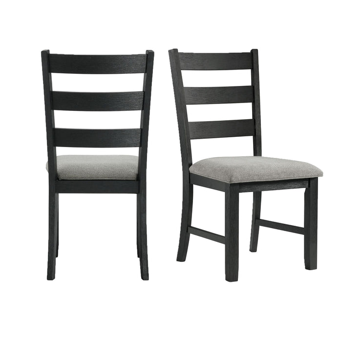 Martin - Dining Side Chair With Gray Fabric (Set of 2) - Black Finish – Chair Sets by Elements International at Furniture Wholesale Plus , Nashville furniture store