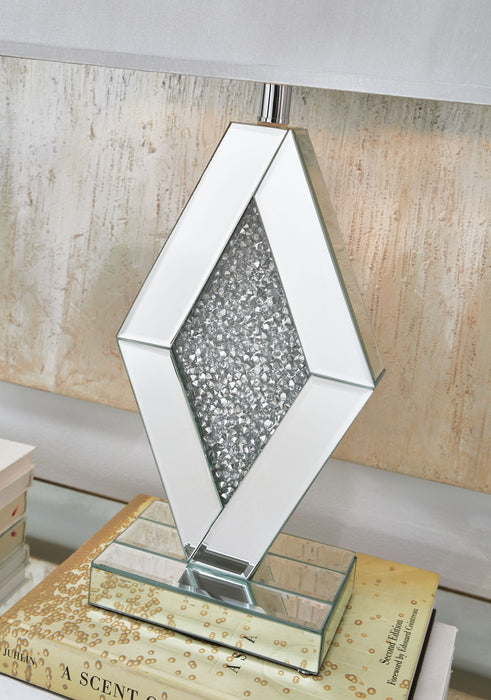 Prunella - Mirror Table Lamp  - Silver Finish – Table Lamps by Signature Design by Ashley® at Furniture Wholesale Plus , Nashville furniture store