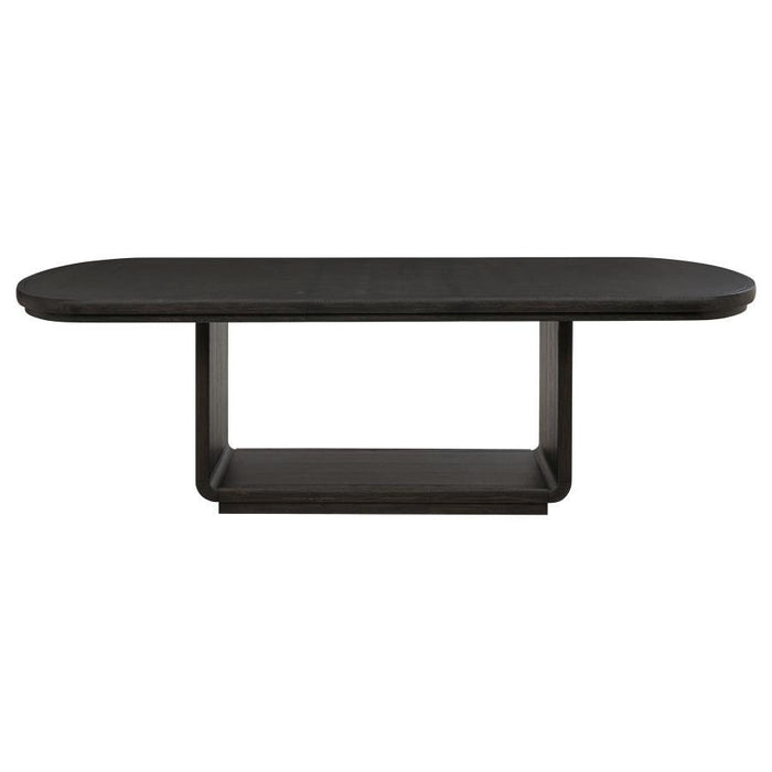 Leandro - 78" Extension Dining Room Table - Burnished Black – Dining Tables with Extensions by Coaster Fine Furniture at Furniture Wholesale Plus , Nashville furniture store