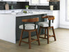 Ralene - Upholstered Swivel Barstool (Set of 2) - Medium Brown – Stool Sets by Signature Design by Ashley® at Furniture Wholesale Plus , Nashville furniture store