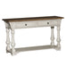 Morgan Creek - Sofa Table - Antique White / Wirebrushed Tobacco Accents – Sofa Tables by Liberty Furniture at Furniture Wholesale Plus , Nashville furniture store