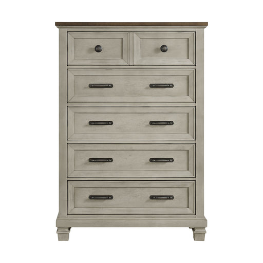 Farmington - 5 Drawer Chest - Medium Brown / Washed Stone – Lingerie Chests by Elements International at Furniture Wholesale Plus , Nashville furniture store
