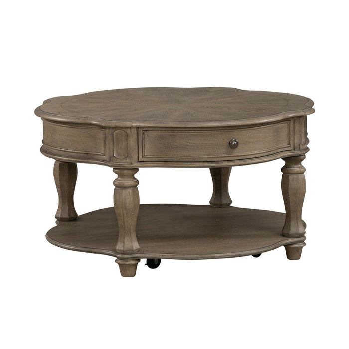 Magnolia Manor - Round Cocktail Table – Cocktail Tables by Liberty Furniture at Furniture Wholesale Plus , Nashville furniture store