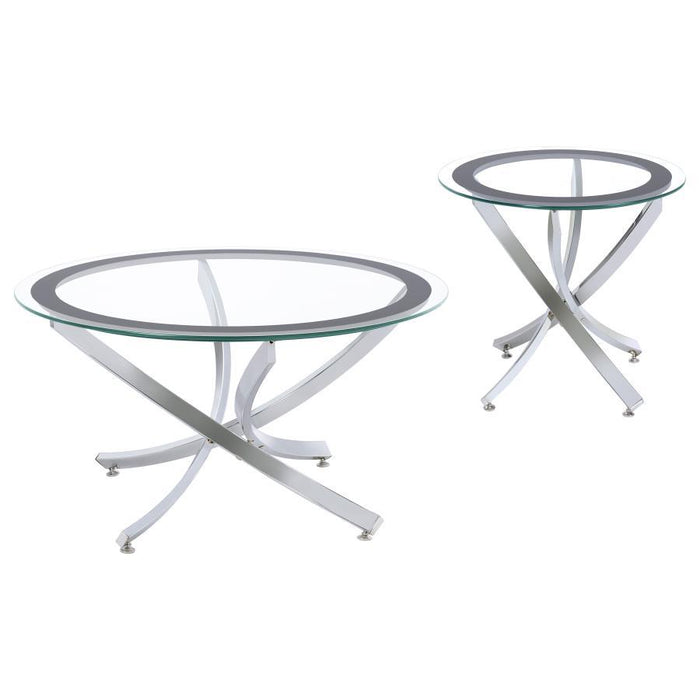 Brooke - Round Glass Top Coffee Table Set – Table Sets by Coaster Fine Furniture at Furniture Wholesale Plus , Nashville furniture store