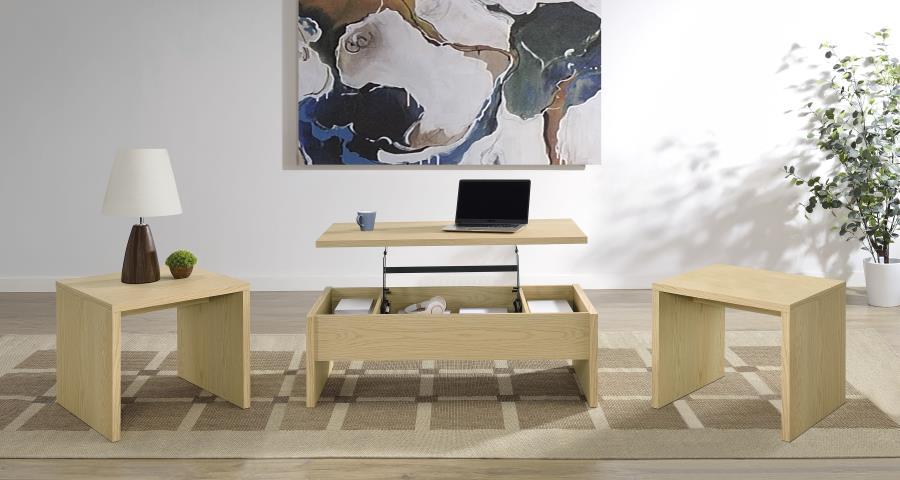 Canoga - Lift Top Cocktail Coffee Table Set - Light Oak – Table Sets by Coaster Fine Furniture at Furniture Wholesale Plus , Nashville furniture store