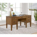 Portico - Half Pedestal Desk With Power / USB - Brown Oak – Writing Desks by Elements International at Furniture Wholesale Plus , Nashville furniture store
