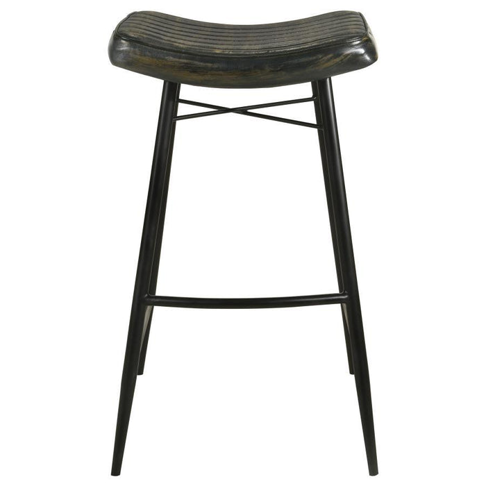 Bayu - Leather Upholstered Saddle Seat Backless Bar Stool (Set of 2) - Premium Stool Sets from Coaster Fine Furniture - Just $429! Shop now at Furniture Wholesale Plus  We are the best furniture store in Nashville, Hendersonville, Goodlettsville, Madison, Antioch, Mount Juliet, Lebanon, Gallatin, Springfield, Murfreesboro, Franklin, Brentwood