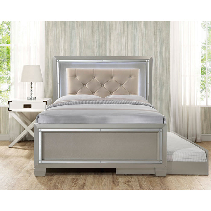 Platinum - Youth Full Platform Bed With Trundle - Сhampagne – Trundle Beds by Elements International at Furniture Wholesale Plus , Nashville furniture store