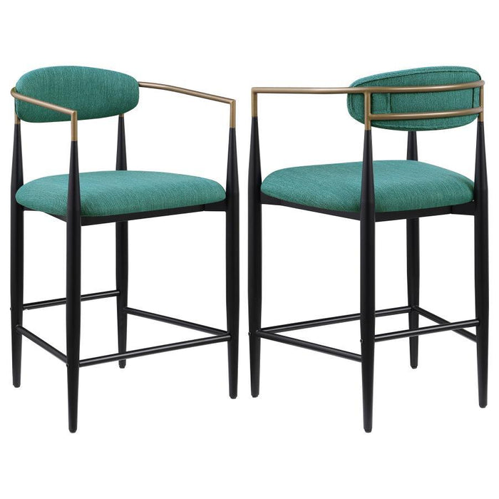 Tina - Metal Counter Height Bar Stool With Upholstered Back And Seat (Set of 2) - Premium Stool Sets from Coaster Fine Furniture - Just $419! Shop now at Furniture Wholesale Plus  We are the best furniture store in Nashville, Hendersonville, Goodlettsville, Madison, Antioch, Mount Juliet, Lebanon, Gallatin, Springfield, Murfreesboro, Franklin, Brentwood