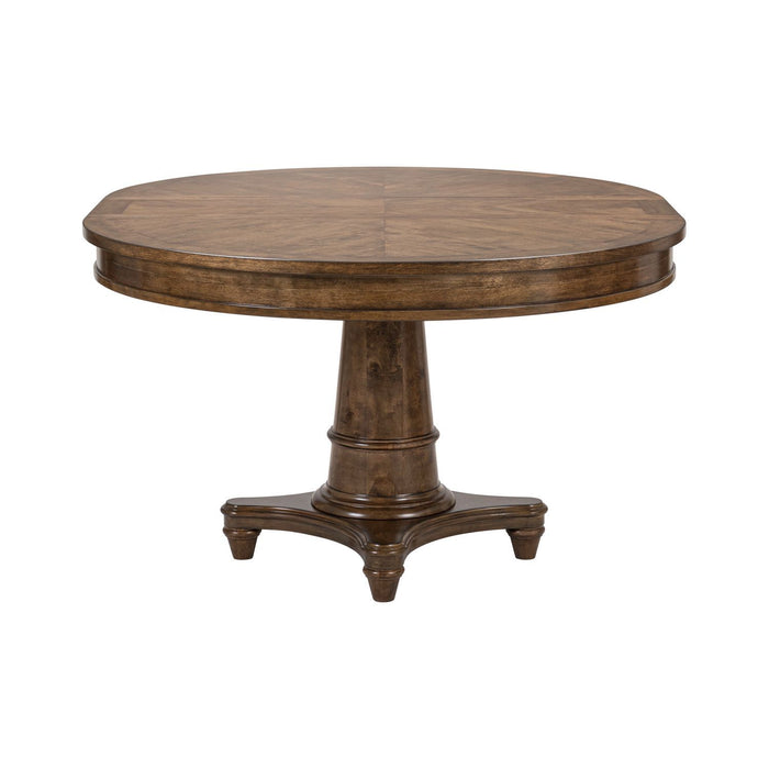 Harrison Heights - Pedestal Table - Sienna – Dining Tables with Extensions by Liberty Furniture at Furniture Wholesale Plus , Nashville furniture store
