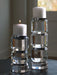 Brentley - Candle Holder Set (Set of 2) - Clear / Silver Finish – Candles & Holders by Signature Design by Ashley® at Furniture Wholesale Plus , Nashville furniture store