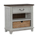 River Place - Bedside Chest With Charging Station - Riverstone White & Tobacco – Bedside Chests by Liberty Furniture at Furniture Wholesale Plus , Nashville furniture store