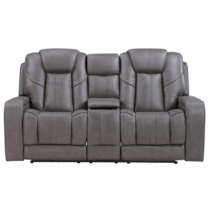 Daniel - 3 Piece Triple-Power Leather Reclining Set - Gray – 3 Piece Living Room Sets by Steve Silver Furniture at Furniture Wholesale Plus , Nashville furniture store