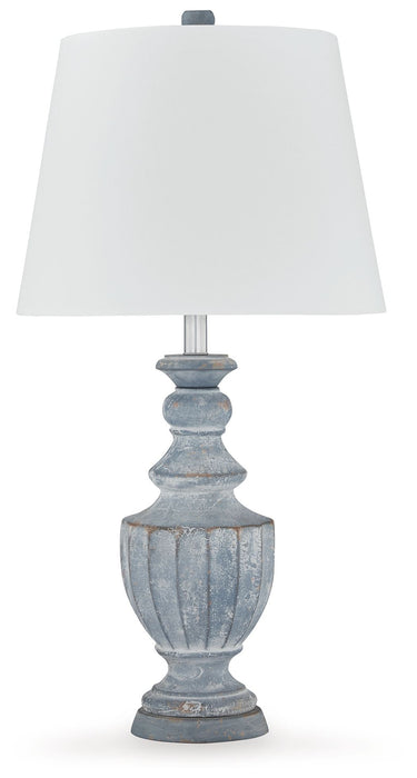 Cylerick - Terracotta Table Lamp - Antique Blue – Table Lamps by Signature Design by Ashley® at Furniture Wholesale Plus , Nashville furniture store