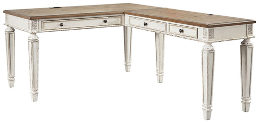 Realyn - Home Office L Shaped Desk - White / Brown – Computer Desks by Signature Design by Ashley® at Furniture Wholesale Plus , Nashville furniture store