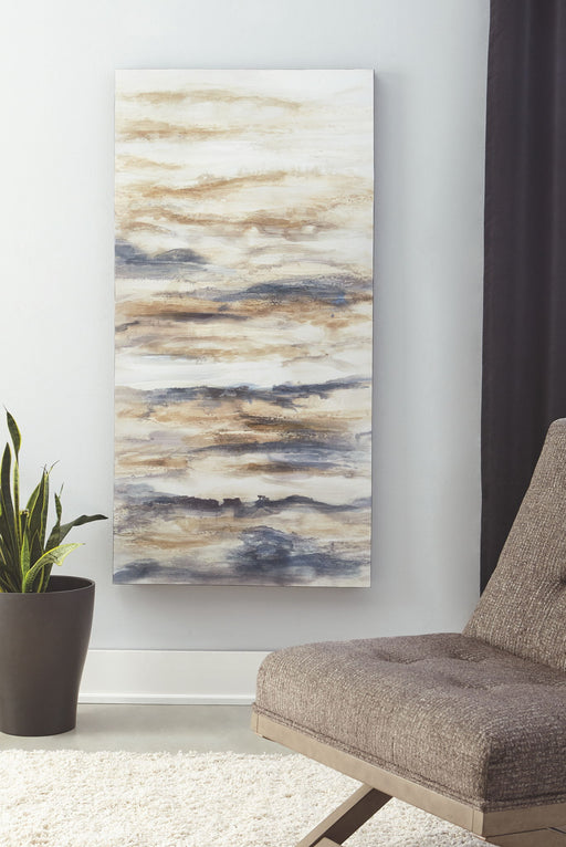 Joely - Blue / Tan - Wall Art - Premium Wall Decor from Signature Design by Ashley® - Just $118! Shop now at Furniture Wholesale Plus  We are the best furniture store in Nashville, Hendersonville, Goodlettsville, Madison, Antioch, Mount Juliet, Lebanon, Gallatin, Springfield, Murfreesboro, Franklin, Brentwood