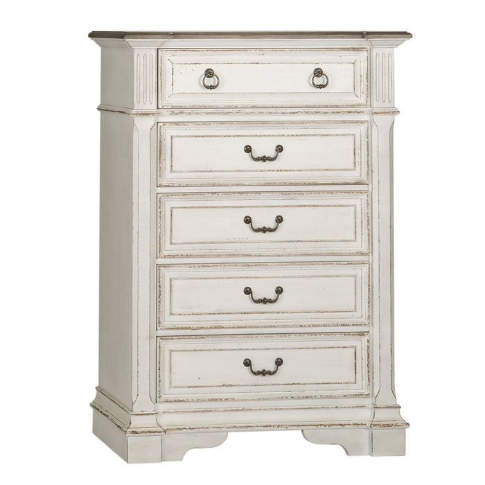 Abbey Park - 5 Drawer Chest - Antique White – Accent Chests by Liberty Furniture at Furniture Wholesale Plus , Nashville furniture store