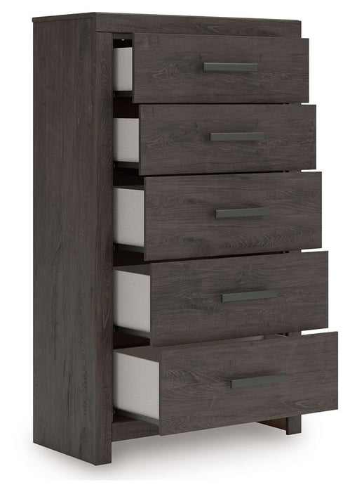 Prendonea - Five Drawer Chest - Charcoal – Accent Chests by Signature Design by Ashley® at Furniture Wholesale Plus , Nashville furniture store