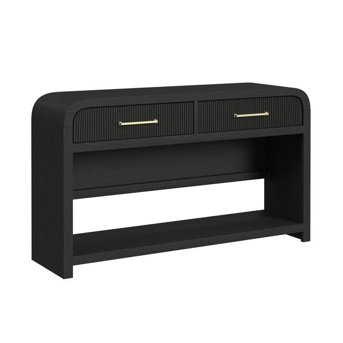 Ridgemont - Sofa Table With Bottom Shelf - Black With Grain – Sofa Tables by Elements International at Furniture Wholesale Plus , Nashville furniture store
