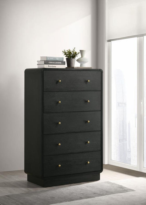Cavelle - 5-Drawer Chest Of Drawers - Black – Accent Chests by Coaster Fine Furniture at Furniture Wholesale Plus , Nashville furniture store