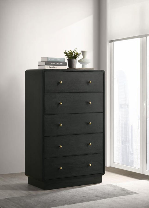 Cavelle - 5-Drawer Chest Of Drawers - Black – Accent Chests by Coaster Fine Furniture at Furniture Wholesale Plus , Nashville furniture store
