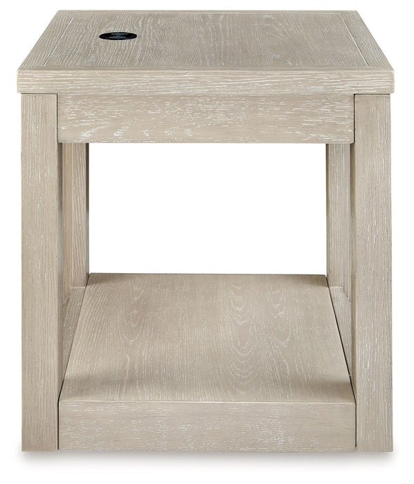 Marxhart - Square End Table - Bisque – End Tables by Signature Design by Ashley® at Furniture Wholesale Plus , Nashville furniture store