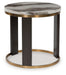 Jazmore - Round End Table - Brown / Brass Finish – End Tables by Signature Design by Ashley® at Furniture Wholesale Plus , Nashville furniture store