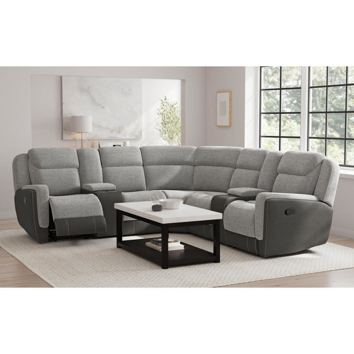 Hornet - 3 Piece Motion Sectional Set With Console – Reclining Sectionals by Elements International at Furniture Wholesale Plus , Nashville furniture store