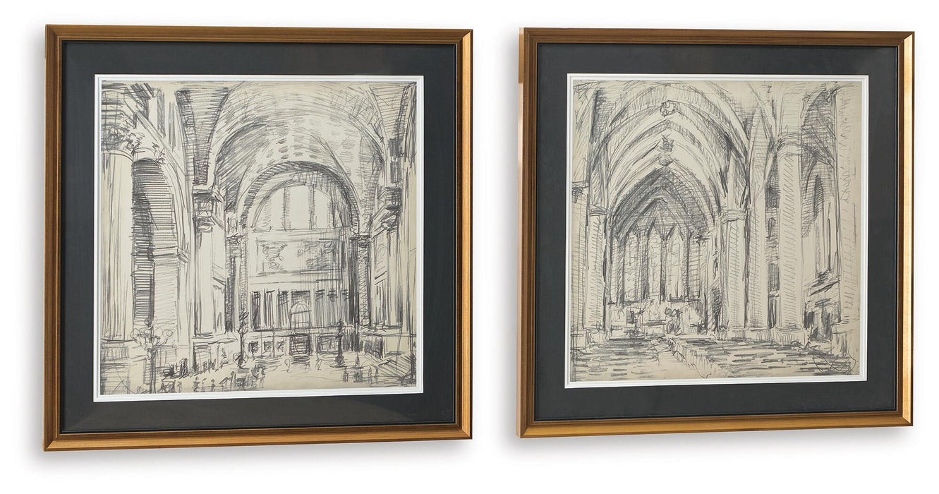 Downyard - Wall Art Set (Set of 2) - Black / Beige – Framed Print Sets by Signature Design by Ashley® at Furniture Wholesale Plus , Nashville furniture store