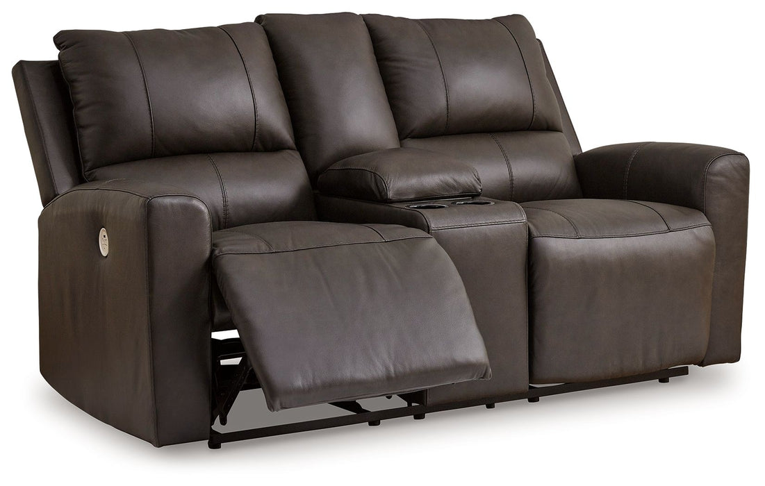 Boxmere - Dbl Power Reclining Loveseat with Console - Storm – Reclining Loveseats by Signature Design by Ashley® at Furniture Wholesale Plus , Nashville furniture store