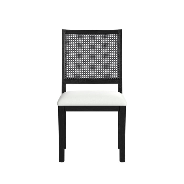 Bahama Breeze - Fabric Dining Chair (Set of 2) - White / Black – Chair Sets by Elements International at Furniture Wholesale Plus , Nashville furniture store