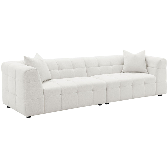 Everly - Boucle Upholstered Extra Long Sofa - White – Stationary Sofas by Coaster Fine Furniture at Furniture Wholesale Plus , Nashville furniture store