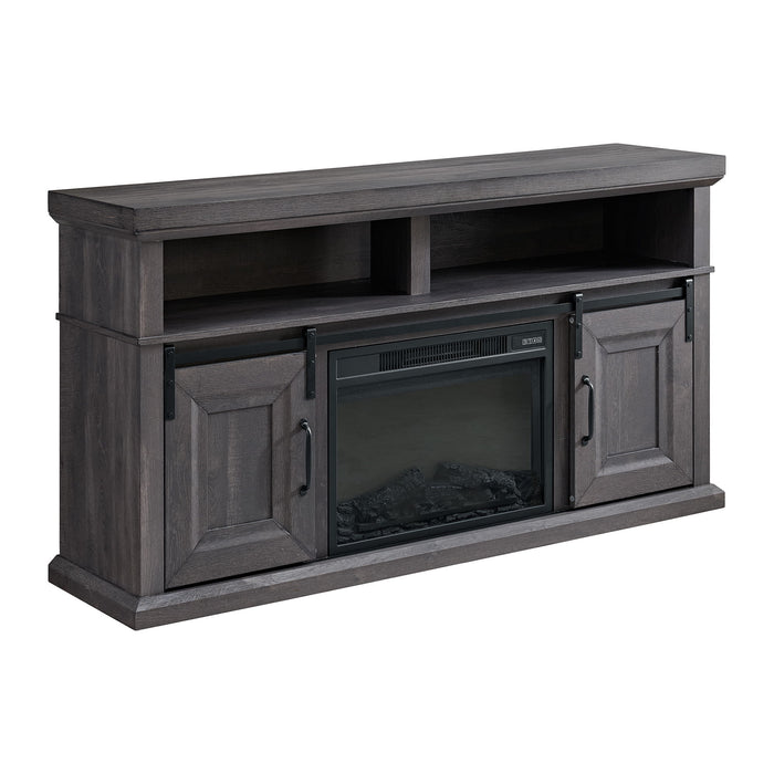 Macau - Console With 23" Fireplace Insert - Gray – Fireplace TV Stands by Elements International at Furniture Wholesale Plus , Nashville furniture store