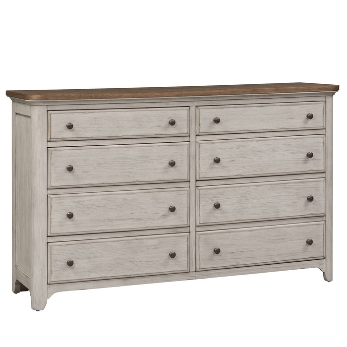 Farmhouse Reimagined - 8 Drawer Dresser - Antique White / Chestnut Tops – Dressers by Liberty Furniture at Furniture Wholesale Plus , Nashville furniture store