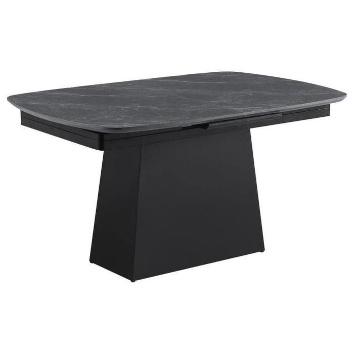 Potero - Faux Marble Extension Leaf Dining Table - Black - Premium Dining Tables with Extensions from Coaster Fine Furniture - Just $1149! Shop now at Furniture Wholesale Plus  We are the best furniture store in Nashville, Hendersonville, Goodlettsville, Madison, Antioch, Mount Juliet, Lebanon, Gallatin, Springfield, Murfreesboro, Franklin, Brentwood