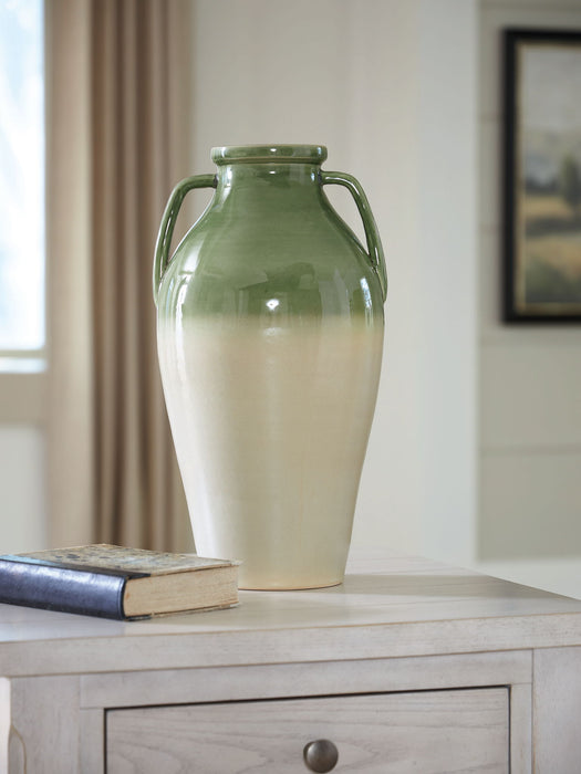 Andorbury - Vase - Green / Beige – Vases & Jars by Signature Design by Ashley® at Furniture Wholesale Plus , Nashville furniture store