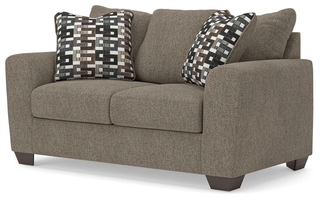 Triston-Peaks - Loveseat - Suede – Stationary Loveseats by Benchcraft® at Furniture Wholesale Plus , Nashville furniture store